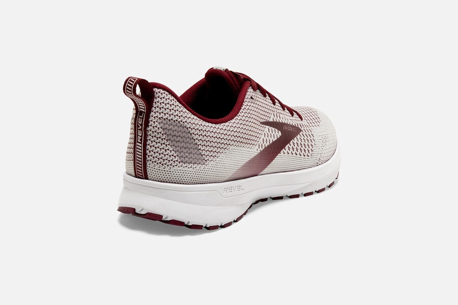 Brooks Revel 4 Road Running Shoes Womens White/Burgundy 512634-DQG